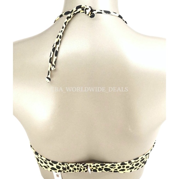 Victoria's Secret Leopard Print Getaway Halter Swim Top 32B - Picture 2 of 2
